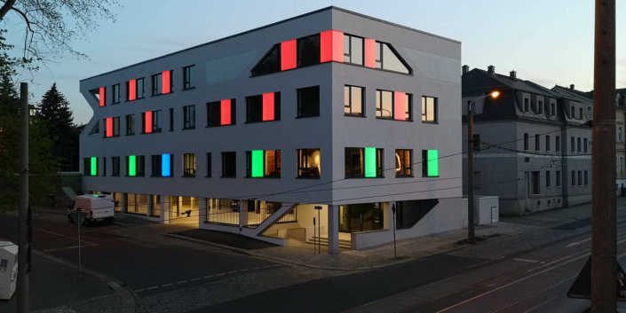 Partielle LED Fassadenbeleuchtung